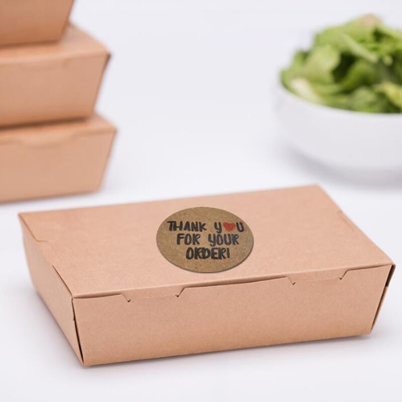 500 Pcs/1 roll Round Kraft Paper Label Sticker Thank You for you order Stickers for Scrapbook Stationery Sticker