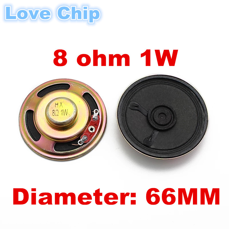 2 uds Mini altavoz ultrafino Original 16 ohmios 8 ohmios 0,5/1/2 vatios 0,5 W 1W 2W 3W 8R diámetro 50MM 57MM 66MM 77MM altavoz