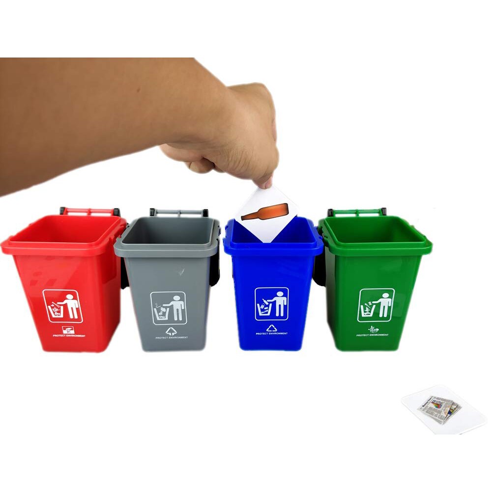 Cubo de basura, juguete de clasificación de basura, juguetes de aprendizaje, juego de cartas, juguetes para niños, conjunto BM88