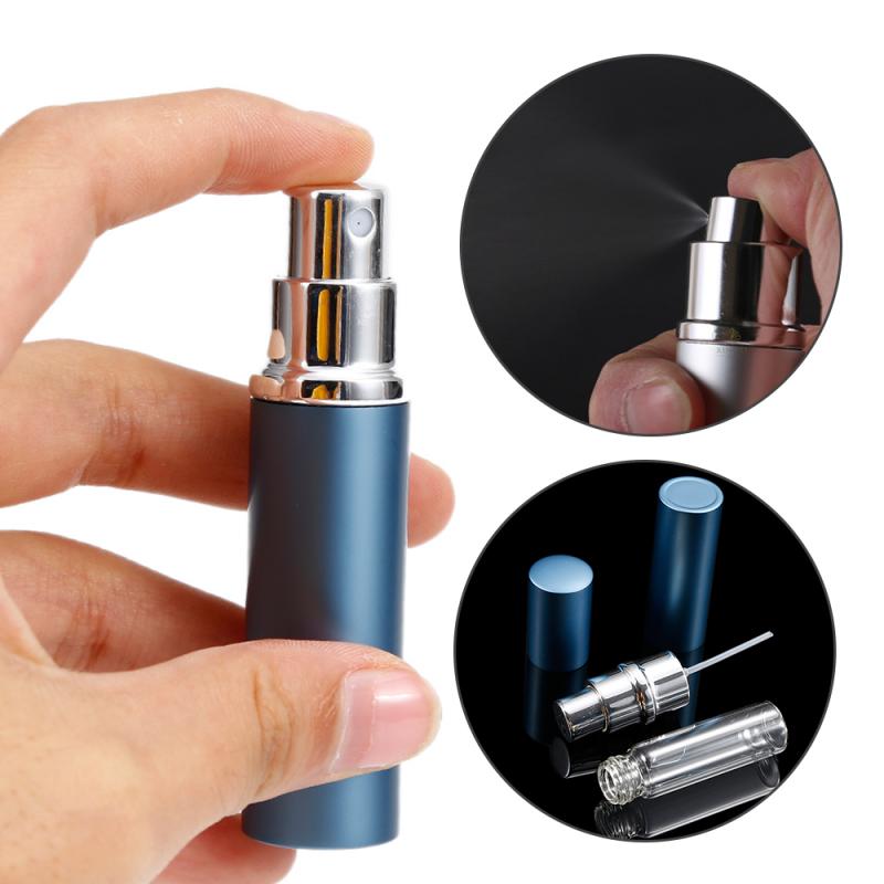 Refillable Perfume Container 5ml Deep Blue Empty Sprayer Bottle Glass Atomizer