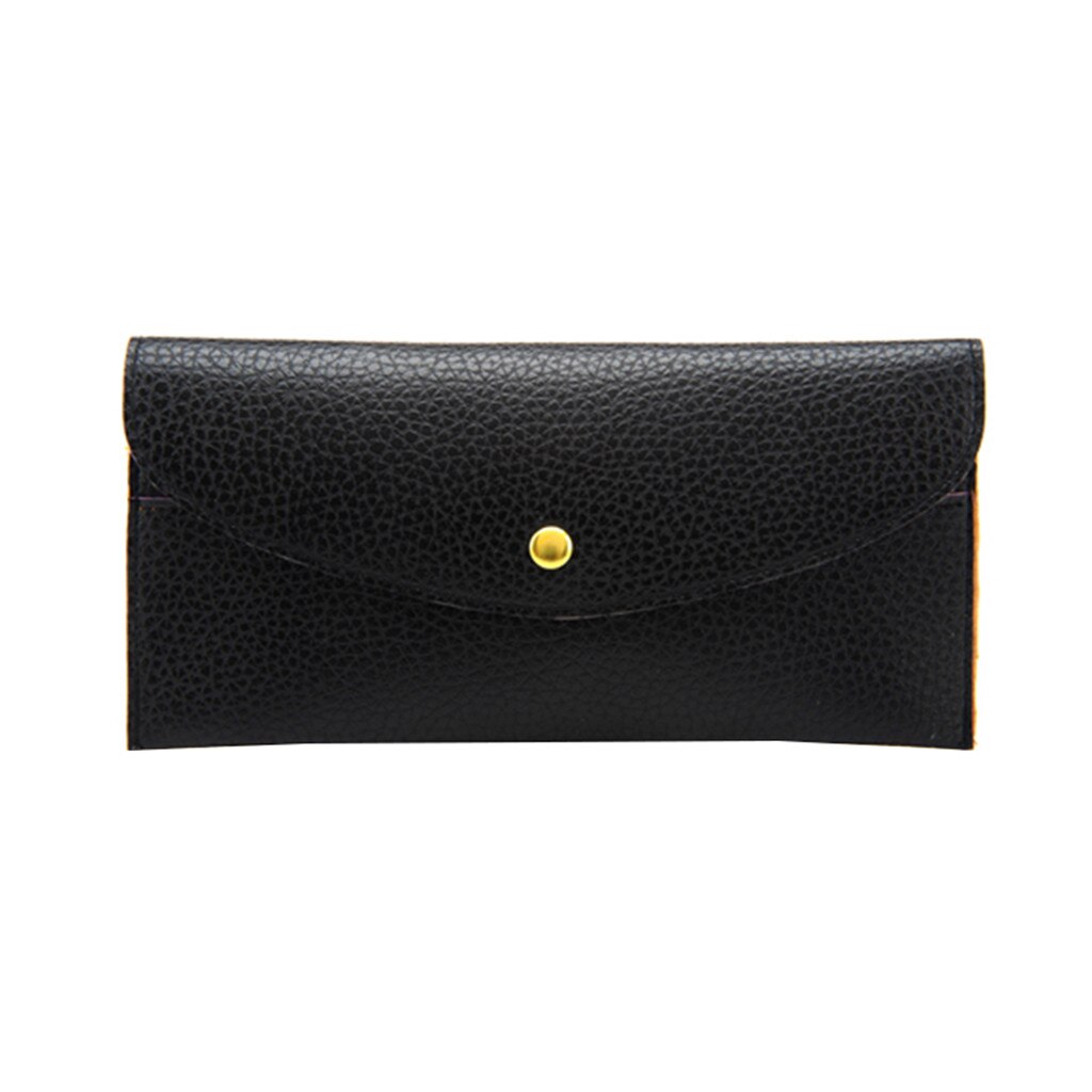 Women Pure Color Leather Short Wallets Coin Purse Card Holders Handbag 7.7: A