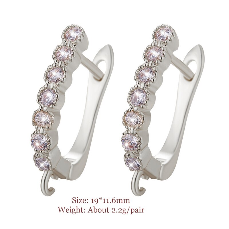 Multi-Stil Glänzende Strass Ohrring Haken Verschlüsse Zirkon Ohrringe Erkenntnisse Für Frauen DIY Schmuck Zubehör Liefert: 1632
