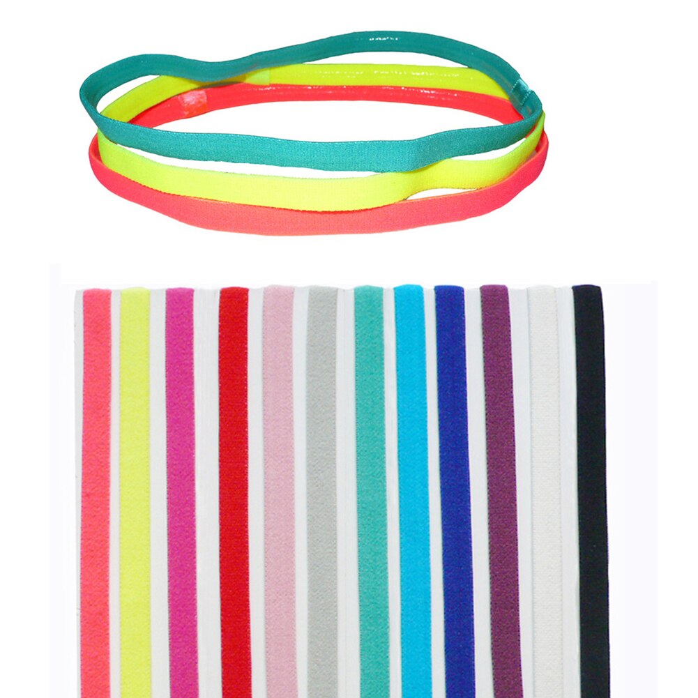 1 pz fasce per le donne calcio Yoga fasce per capelli puri antiscivolo gomma elastica sottile sport fascia uomo accessori per capelli copricapo