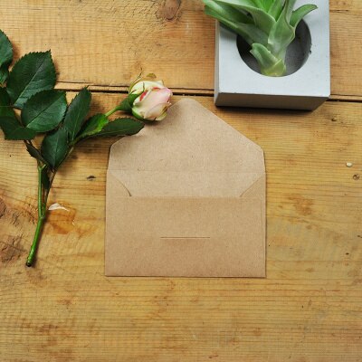 (10 pieces/lot) 6.7*10.5cm Beautiful Small Small Message Storage Kraft Paper Envelope: Kraft