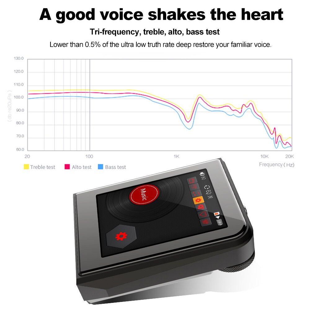 A50 Digital Music MP3 Player DSD256 HiFi Lossless Audio Player TF Card Read & Play USB OTG with 2.0 Inch HD Display Screen