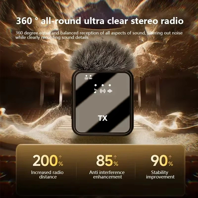 draadloze microfoon Ruisonderdrukkende mini voor Apple Android Opladen Draagbare podcast Ruisonderdrukkende clip-on microfoon
