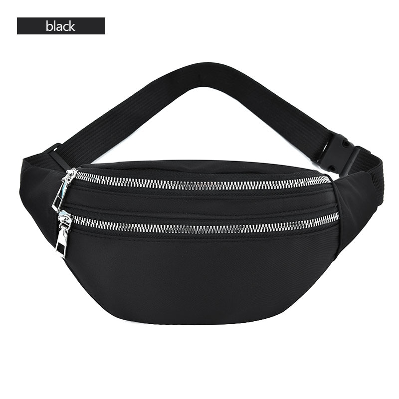 Fanny Pack for Women Waterproof Waist Bags Ladies Bum Bag Travel Crossbody Chest Bags Unisex Hip Bag: Black