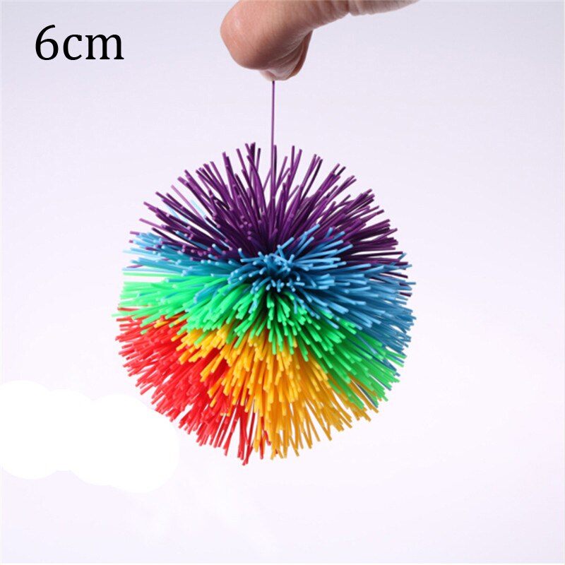 Anti-Stress 6 Cm/9 Cm Regenboog 1 Pcs Anti-Stress Regenboog Fidget Zintuiglijke Koosh Bal Speelgoed baby Grappige Elastische Ball Stress Relief Kids: 6cm