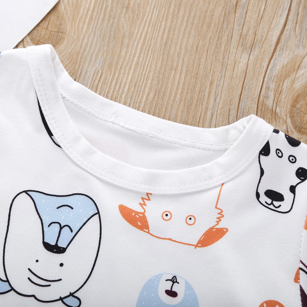 Kids Baby Top Peuter Kids Baby Jongens Meisjes Korte Mouw Animal Cartoon Print Tops Voor Meisje En Jongen Print Zomer casual T-shirt