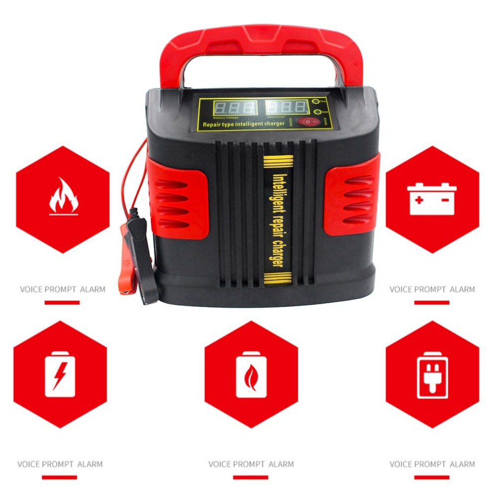 Portable Intelligent Charger Auto Motor Vehicle Charger 350W 14A Auto Adjust LCD Battery Charger Car Booster