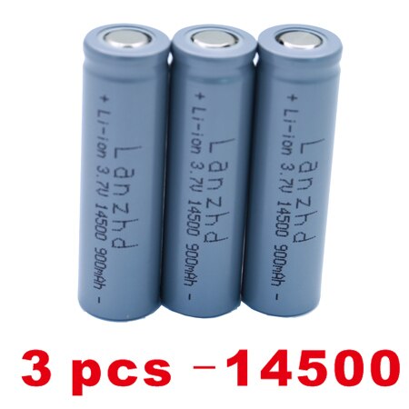 1-8PCS 14500 battery 3.7V 900mAh Rechargeable Li-ion Battery for LED Flashlight Battery accumulator battery real capacity: 3 PCS-14500-900MAH