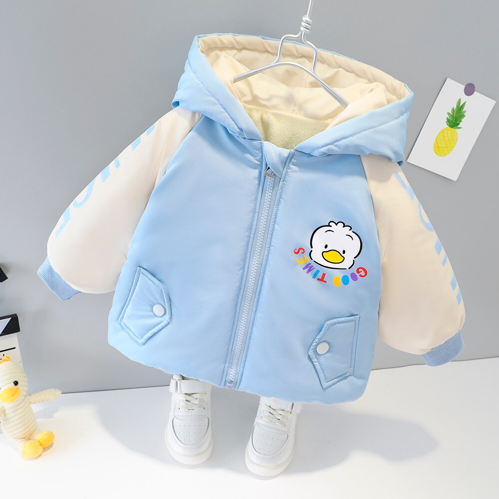 Huva flickor sammetsjacka söt bebis pojkar trenchjacka solskyddskläder för pojke flicka kappa patchwork topp: Blå inga skor / 3t