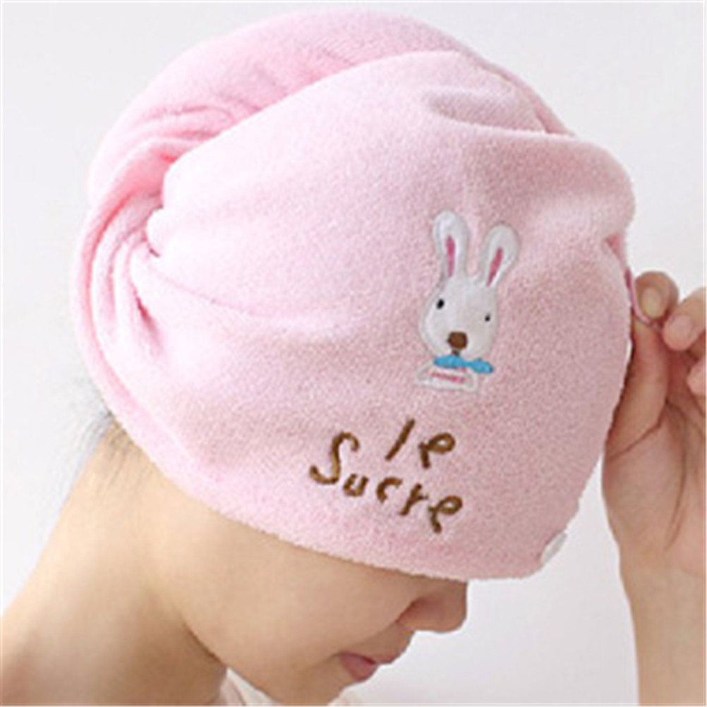 Superabsorberende dejligt hårhåndklæde turban hårtørrende kasket badekåbe hat hovedindpakning hurtigtørrende badeværelsesværktøj