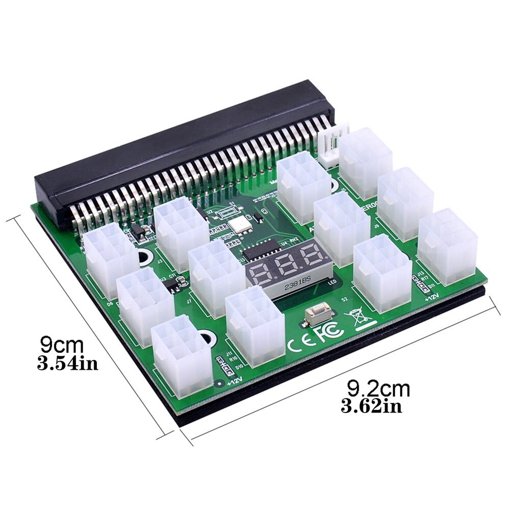 Chipal Power Module Boord Kits Met 12Pcs 6Pin Om 6 + 2 8Pin Power Kabel Voor 1200W 750W Psu Gpu Mijnbouw Ethereum