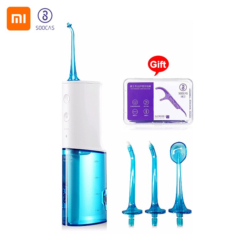 Xiaomi Soocas W3 Electric Oral Irrigator Dental Floss 2200mAh Rechargeable Water flosser Jet Water Pick Waterproof Teeth Cleaner: with 4 noozle