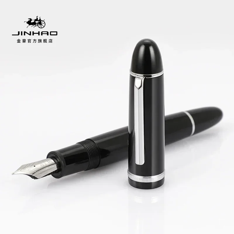 Jinhao  x159 akryl fyldepen metal guld klip forlængede fine nibs skole kontorartikler erhvervs skrivepenne  pk 9019: Marine blå / B