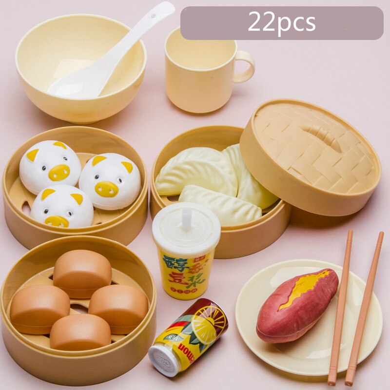 Cucina per bambini Piroscafo a vapore Panino Fornello A Induzione Set Cibo Simulazione della Casa del Gioco Di Puzzle Cucina Giocattolo per le Ragazze Regali: 22pcs