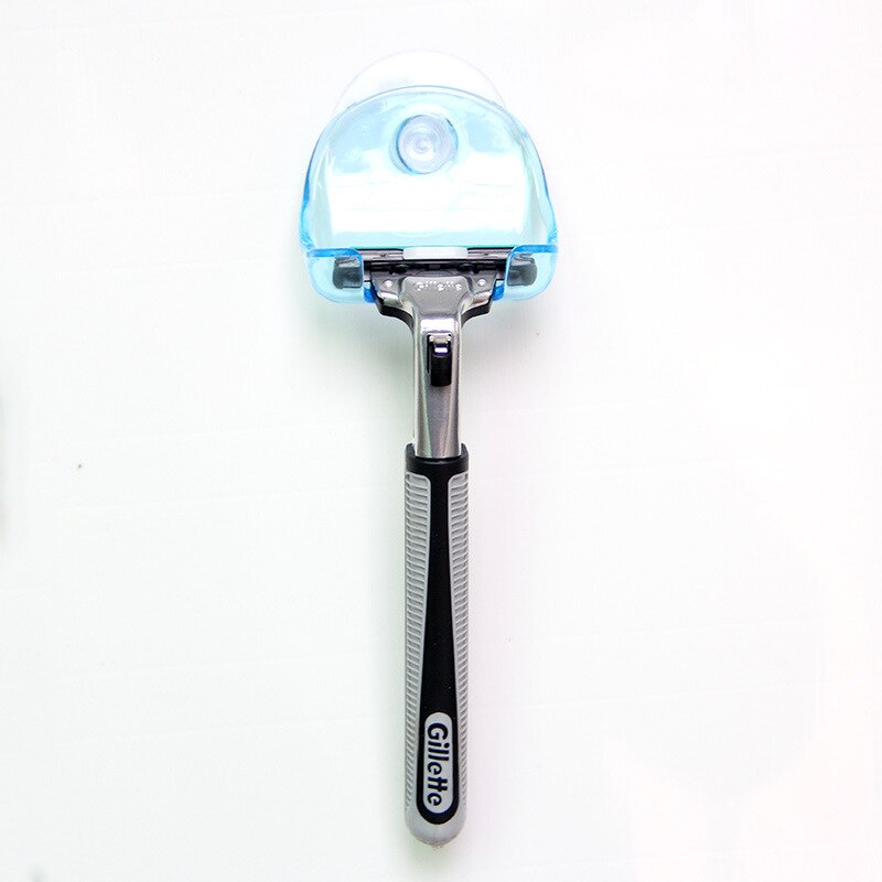 Razor Holder Suction Shaver Wall Adhesive Blue Storage Hook Storage Rack For Shower Kitchen Hanger