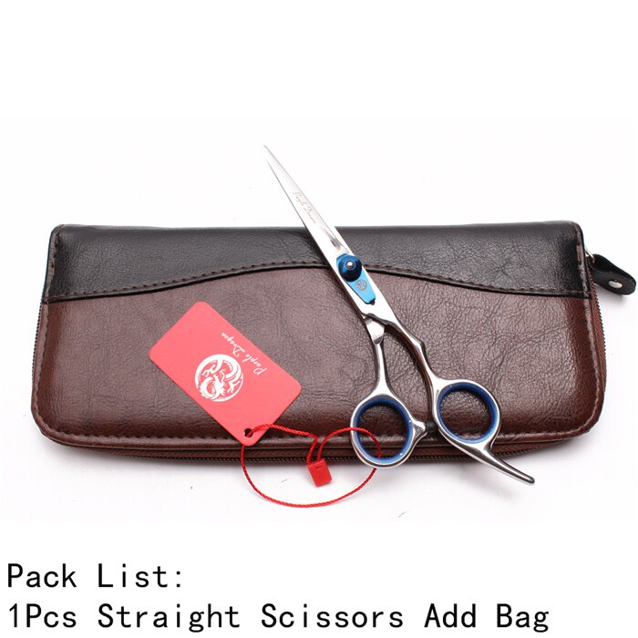 6 pulgadas JP-Tijeras de aseo para perros con tornillo azul inoxidable, tijeras normales para adelgazamiento, tijeras profesionales para mascotas, Z1003: Z1003 Lan C 6YY