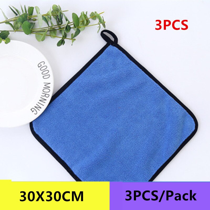 10Pcs 600GSM 30X60CM Auto Super Microfiber Handdoek Auto Wassen Doek Auto Cleaning Paint Care Handdoek Doeken Auto Wassen Gereedschap: 30X30CM 3PCS