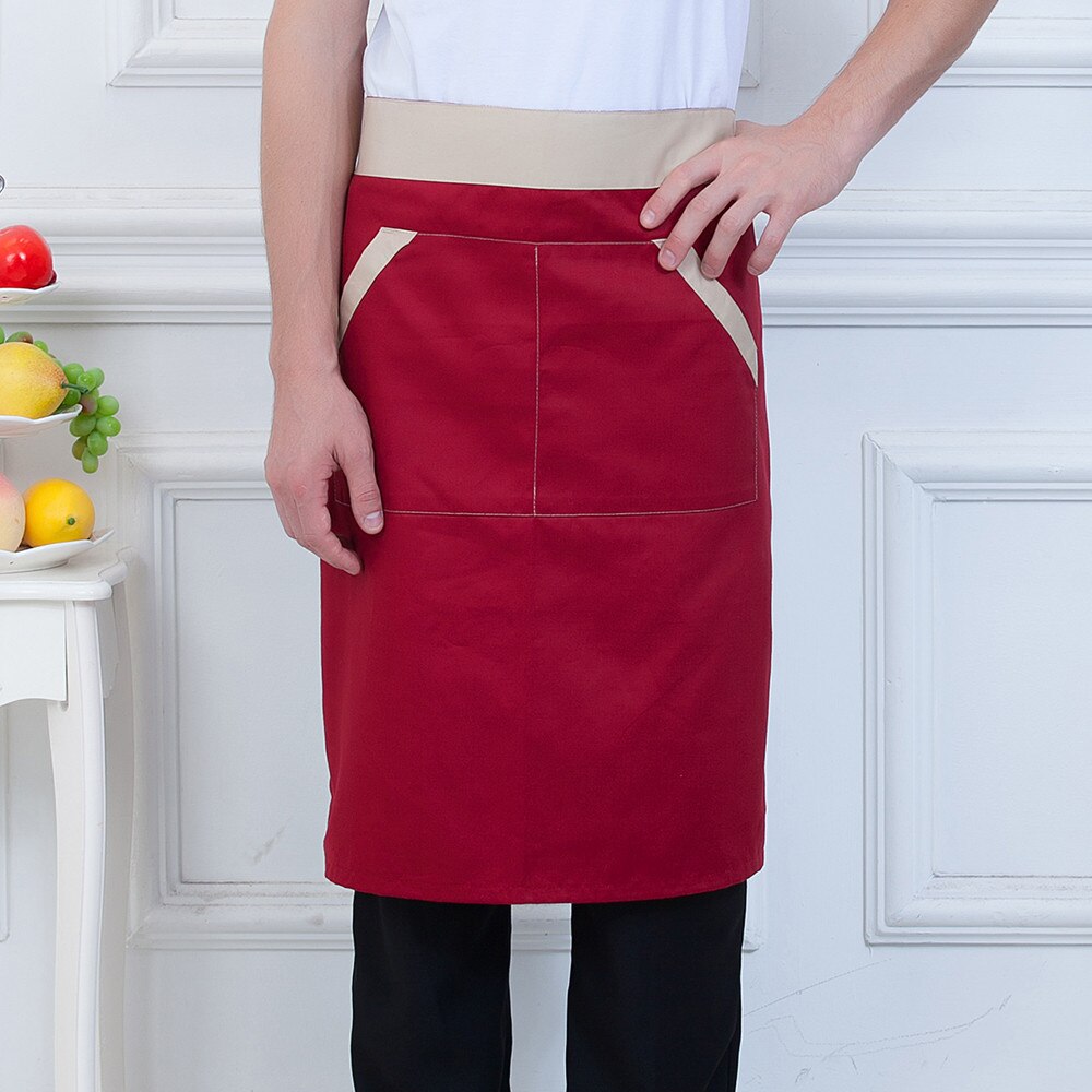Unisex skarvade förkläden restaurang hem kök cozinha kock matlagning arbetskläder uniformer randig servitör halv förkläde: 2
