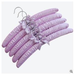 Satin Padded Hanger Silk Wrapped Clothes Hanger Clothes Hanging Silver Hook Sponge Hangers Clothes Shop Display Hangers: 8 purple