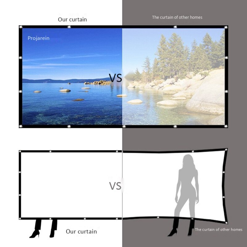 120 Inch Projector Sn 4K Foldable Soft Sn Portable Outdoor Projection Sn Without Punching