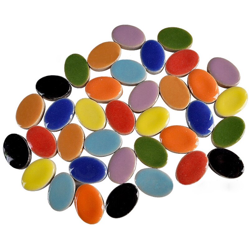 Mikrokeramik mosaik hantverk konst oval ultratunn keramisk manuell diy mosaik dekor 60 st smycken örhänge porslin mosaikplattor