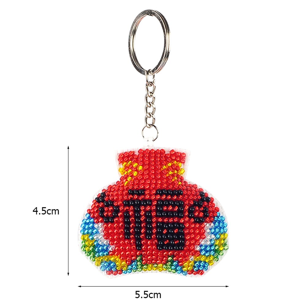 Colgante de cuentas completo con bordado de bolsa de la suerte, accesorios para manualidades DIY duraderos, Kit de bordado de punto de cruz, mochila, llavero, abalorios: 01