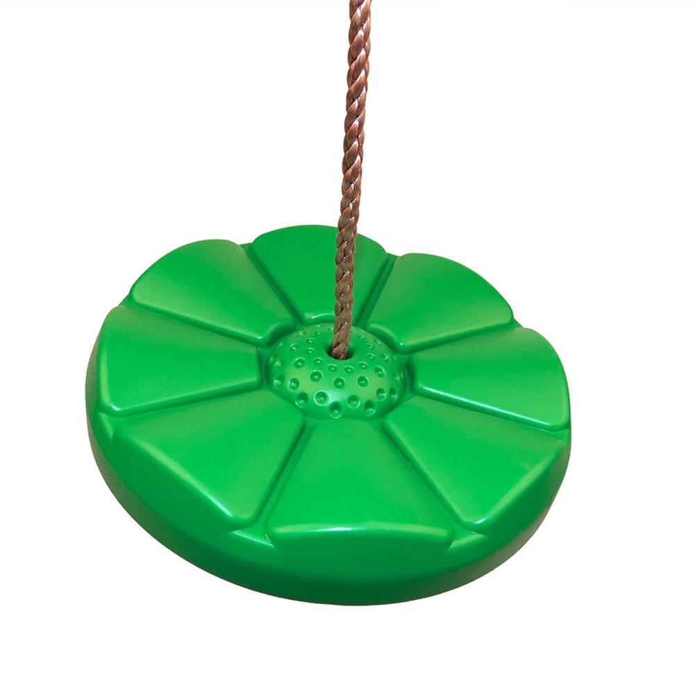 Boom Disc Swing Ronde Zetel Schommel Voor Kinderen Met Verstelbare Touw Karabijnhaak Groen Lotusblad Bloemblaadjes Vorm Outdoor Indoor Klimmen S: Default Title