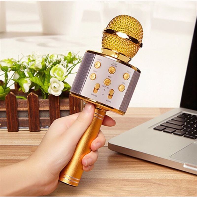 Wireless Portable Handheld Bluetooth Karaoke Microphone Singing Machine Q6PD: 1