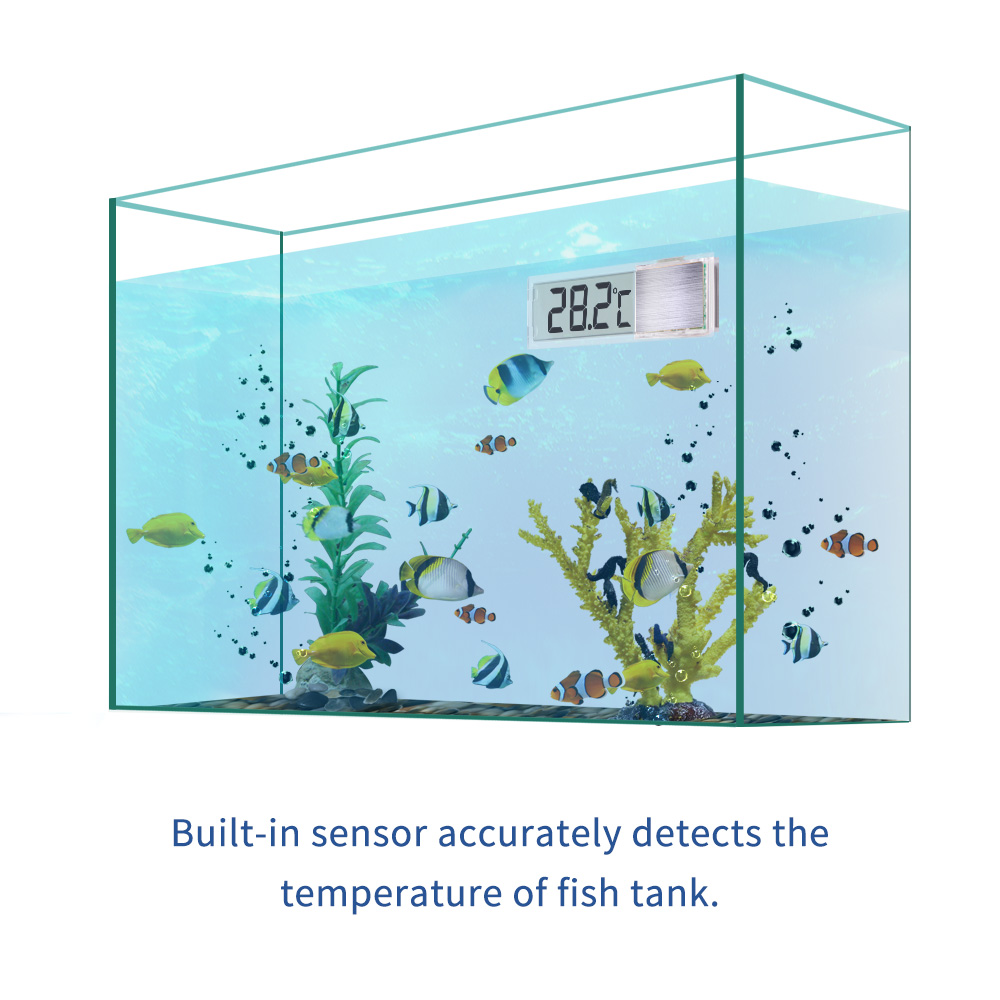 Multi-Functional LCD 3D Aquarium Digital Electronic Temperature Measurement Fish Tank Temp Meter Aquarium Thermometer