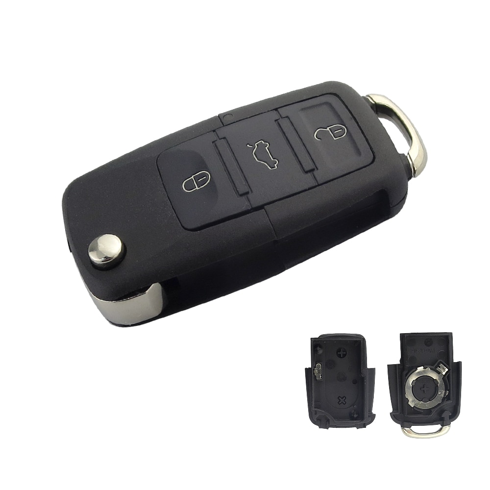 Okeytech 2 3 painiketta taitettava läppäavaimen kuori auton avaimen vaihto vw golf 4 5 passat  b5 b6 polo touran istuimelle skoda key