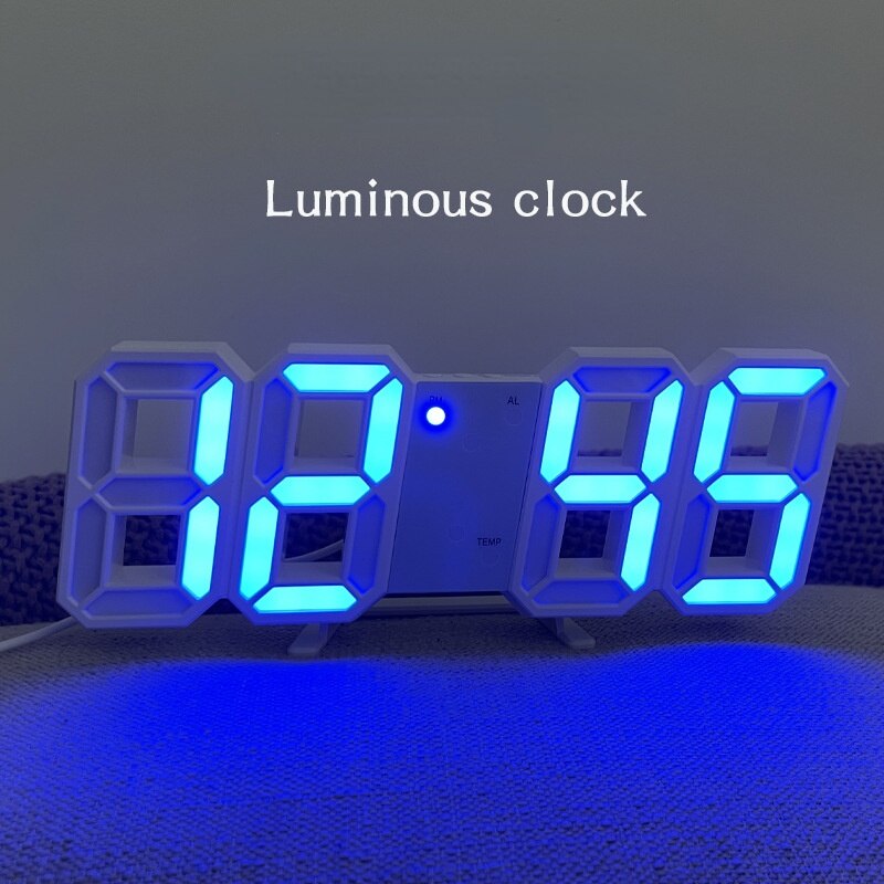Digital Clock USB Desk Electronic Alarm Clocks Wall Mounted Intelligent Luminous with Date and Temperature Clock