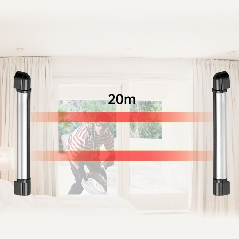 Wireless Anti-pet 433Mhz IR Beams Infrared Barrier Detector 20 Meters For Home Yard Door Gate Alarm System 433MHz