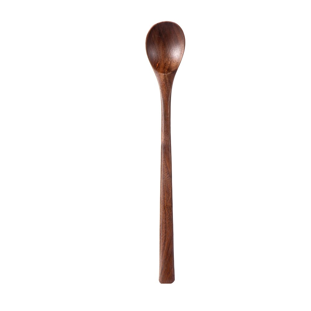 Wooden Long Handle Large Soup Scoops Cooking Scoop Natural Wood Spoon Soup Ladle Ramen Spoon Catering Tableware Kitchen Utensil: 4