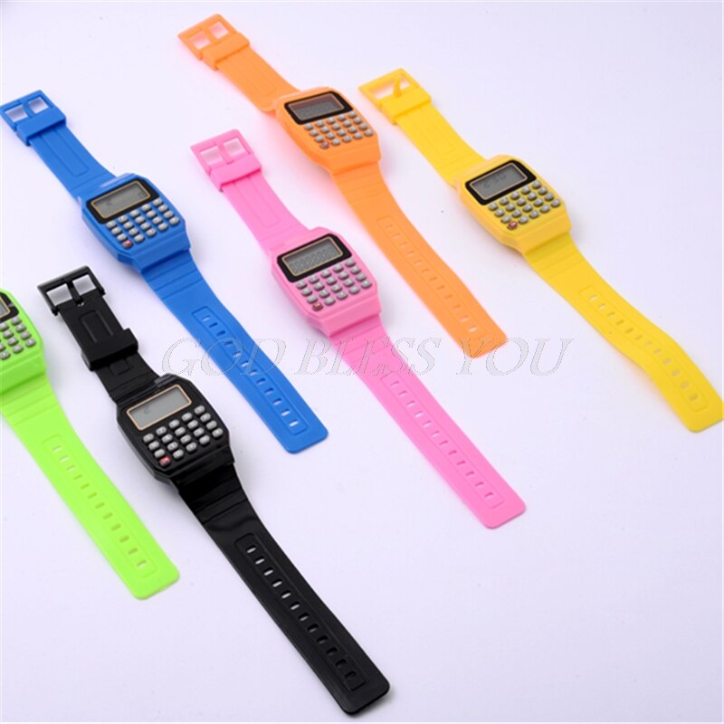 Fad Children Silicone Date Multi-Purpose Kids Electronic Calculator Wrist Watch