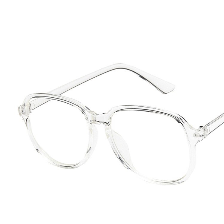 Oversized Transparent Glasses Brand Square Frame Women Optical Clear Len Glasses Pink Eyeglass Frames: c3clear