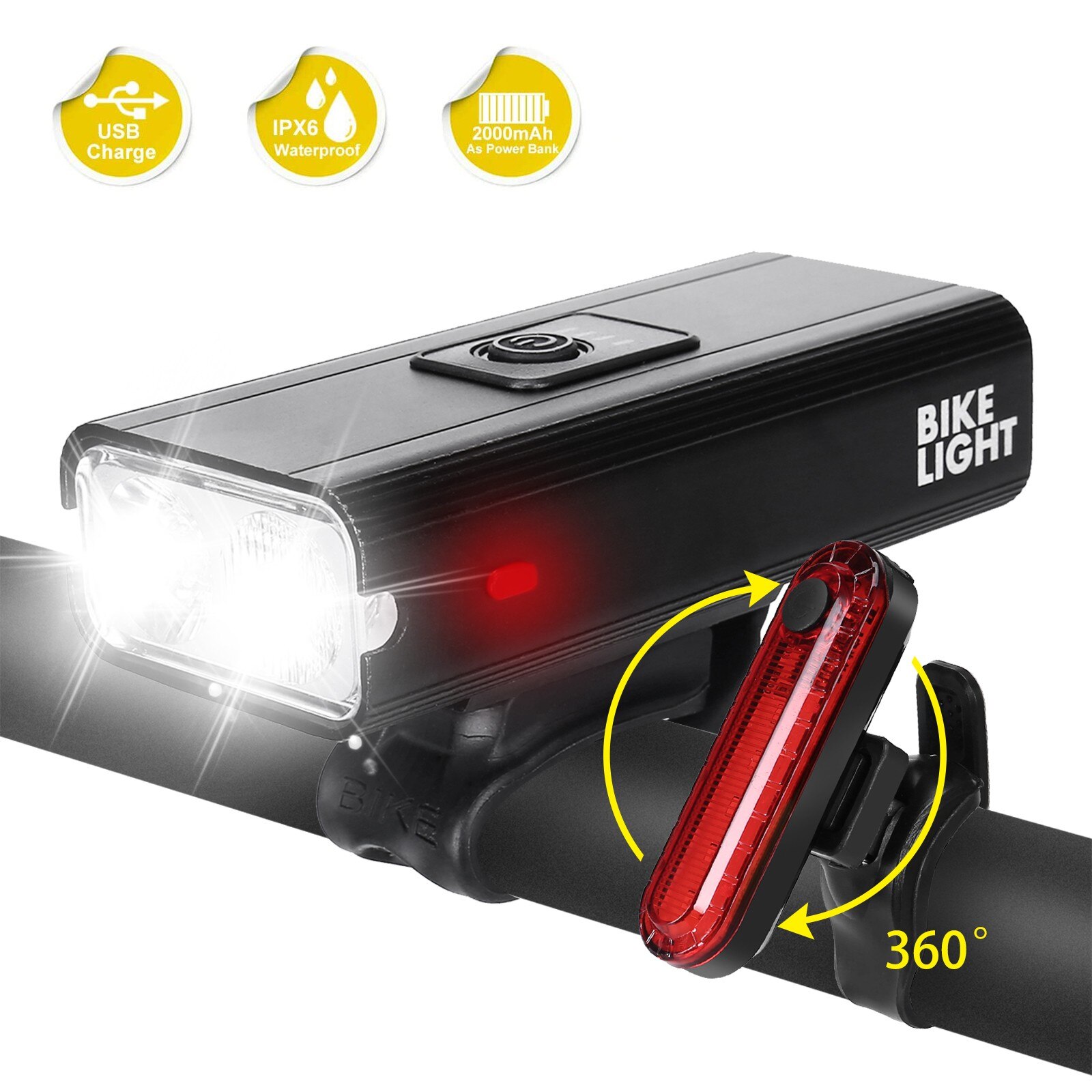 40 # Fiets Lamp Ultra Bright Bike Light Set Fietsen Koplamp En Achterlicht Fietsverlichting Mtb Racefiets Accessoires