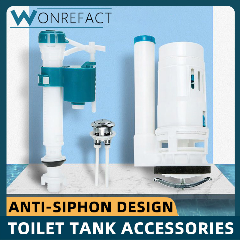 Universal Toilet Tank Replacement Kit Toilet Buttons Toilet Dual Flush Valve Water Inlet Valve Accessories Adjustable Float