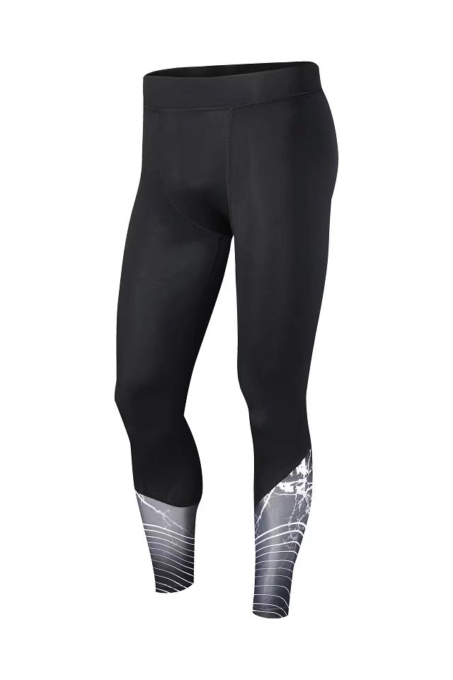 Mannen Running Tights Sport Leggings Sportkleding Compressie Oefening Base Laye Broek Jogger Fitness Gym Basketbal Shorts 3/4: CQ713 black / M