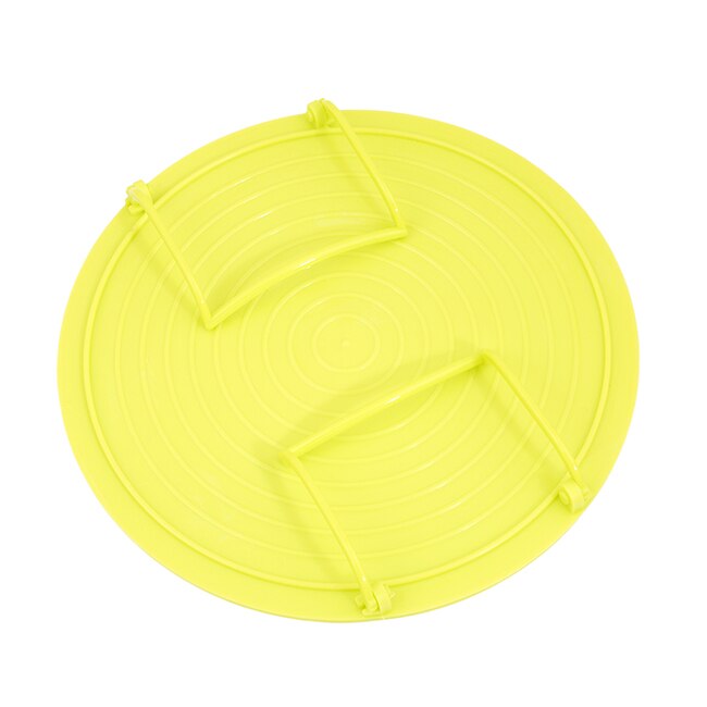 3 Colors Microwave Insert Plastic Stand Multifunction Kitchen Plate Rack Plastic Stacker Lid + Cooling Rack Kitchen Tool: yellow