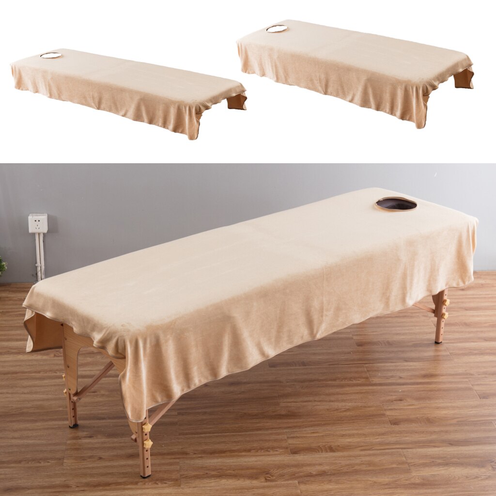 2 Stuks Flanel Massagetafel Lakens Spa Bed Cover Doek Met Gat 31x7 5/47x75inch