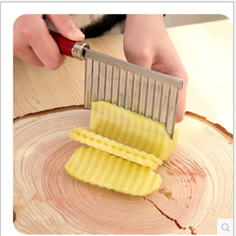 Stainless Steel Potato Wavy Edged Knife Gadget Vegetable Fruit Potato Cutter Peeler Cooking Tools Kitchen Knives Accessories