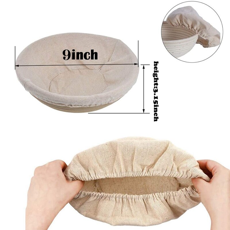 10PCS 9 Inch Cotton Basket Cloth Liners, Bread Proofing Cloth Liner Basket Cloth Liners Proofing Basket Cloth Liners