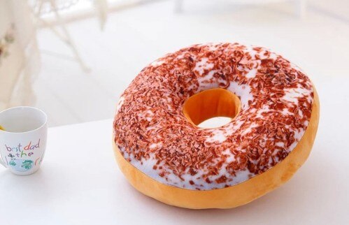 40 centimetri Divertente Ciambella Al Cioccolato Divano Cuscino del Sedile Di Natale Ciambelle Cuscino di Natale Kid Present Giocattolo di Riempimento del Cotone DEI PP Cura Della Mano Auto stuoie: 2
