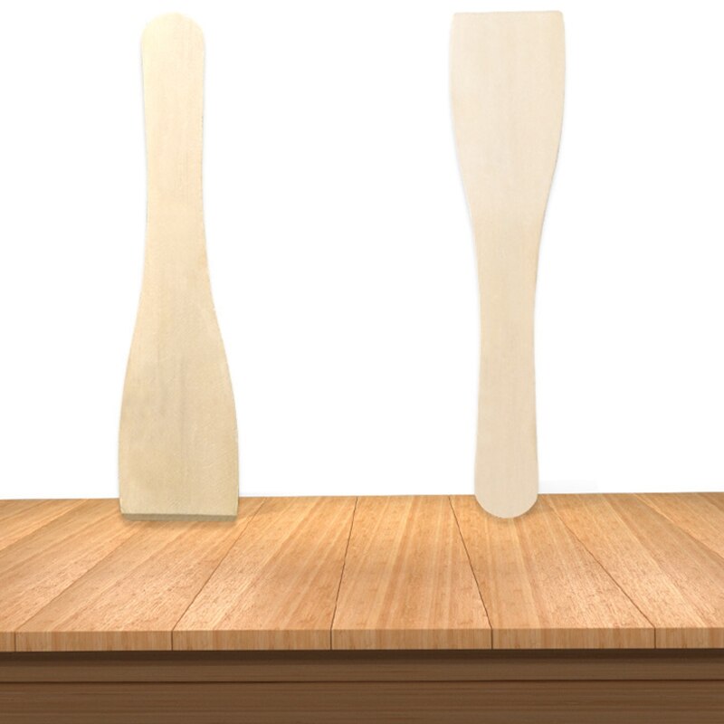 50Pcs Non-Stick Wooden Spatula Small Wood Turner Cooking Shovel Kitchen Utensils