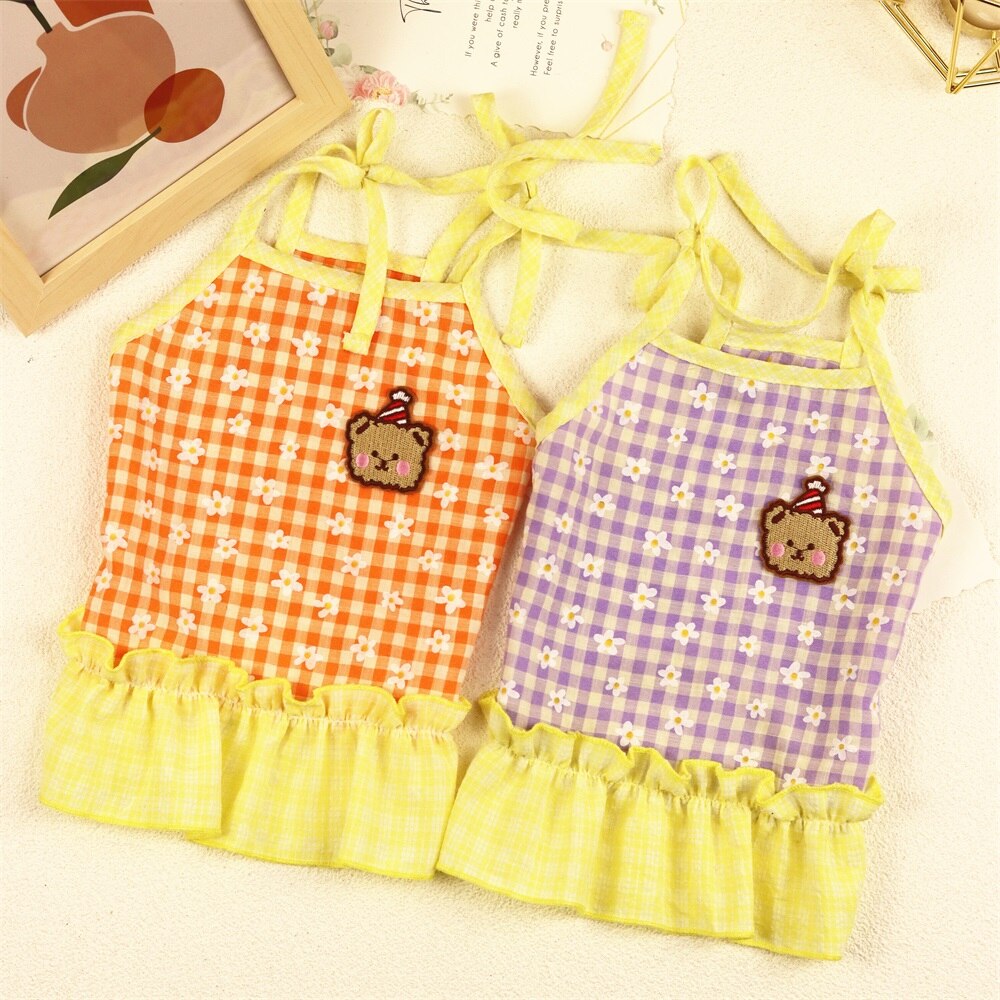 Dog Dress Summer Dog Clothes Small Floral Pattern Dress For Dogs Skirt Princess Dog Wedding Dresses York Pet Spring Dress