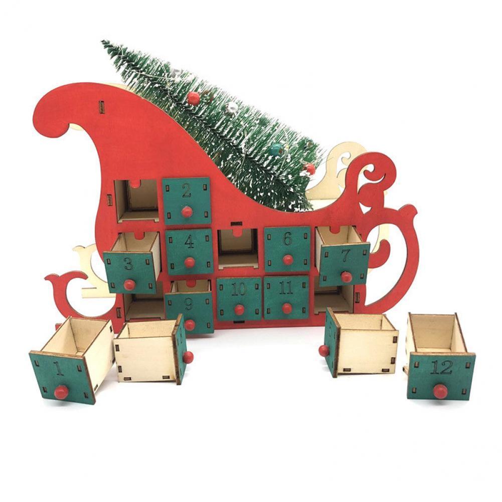 Classic Duurzaam Kerst Decoratieve Carft Countdown Kalender Hout Kerst Carft Kalender Schattige Voor Thuis
