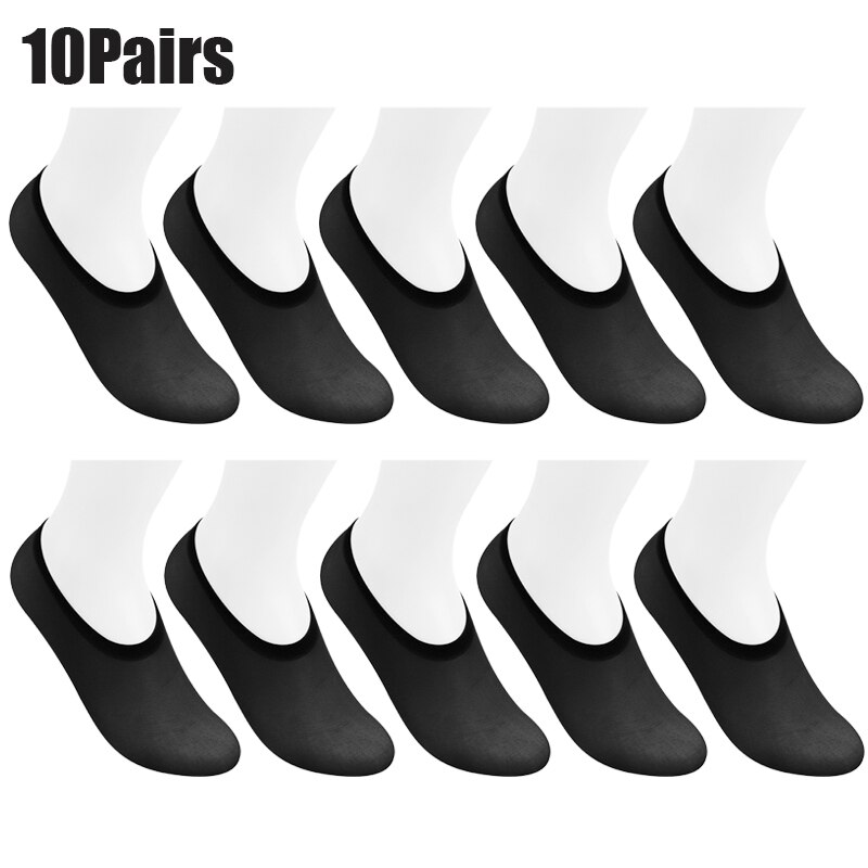 10 Pairs/Lot Women Sock Slippers Invisible Socks Women Footsies Shoe No Show Socks for Women Girls Summer Socks: 10 Pairs Black